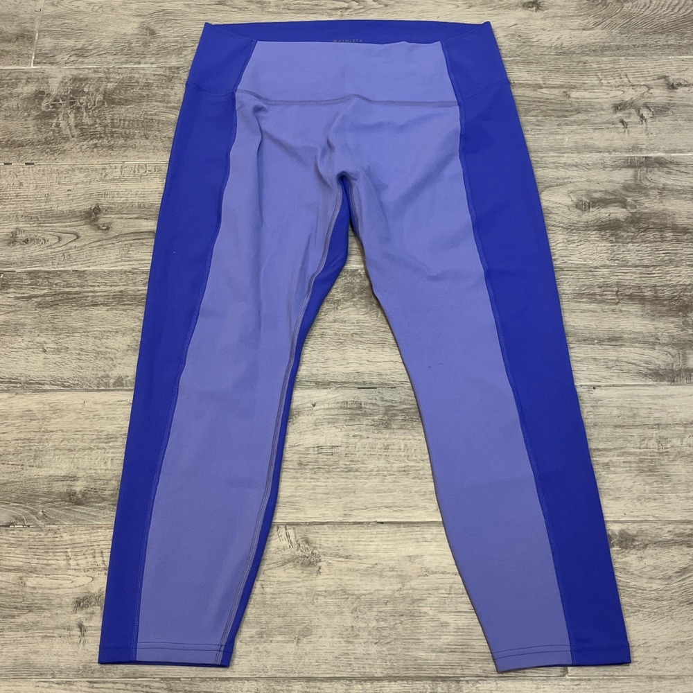 Athleta Leggings Women's 2 Tone‎ Purple Transcend Colorblock 7/8 Legging Size 1X